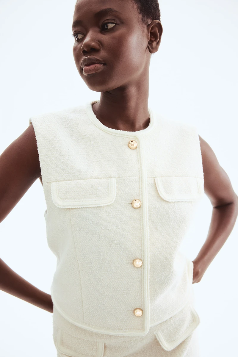 Gilet sans manches en bouclé