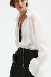 Oversized Linen-Blend Shirt