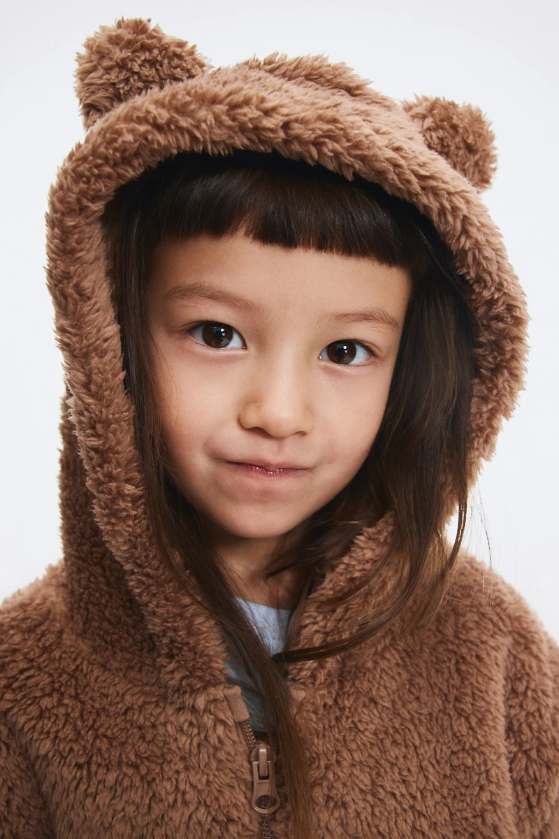 Veste à capuche fermeture éclair en polar