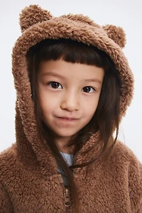 Veste à capuche fermeture éclair en polar