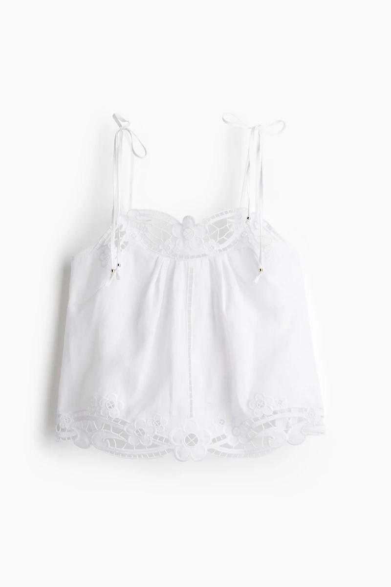 Linen tie-strap top