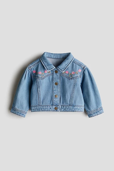 Veste en denim avec détails brodés