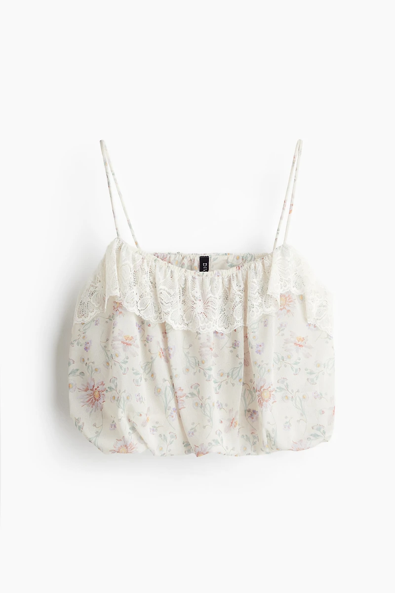 Haut à bretelles fines avec effet ballon