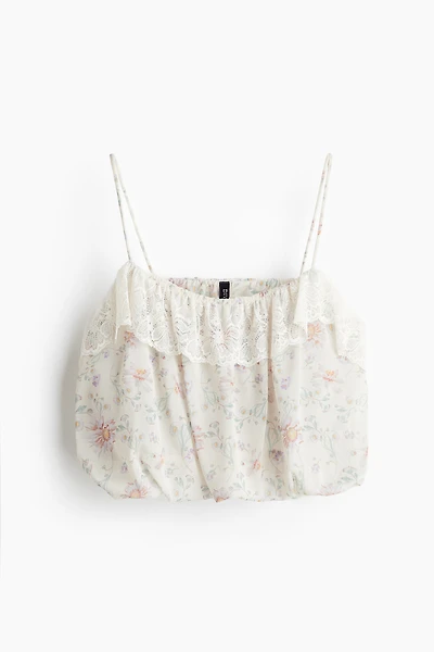 Bubble-Hem Strappy Top