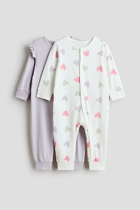 2-Pack Cotton Pajama Jumpsuits