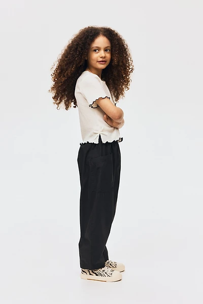 Barrel-Leg Cotton Pants