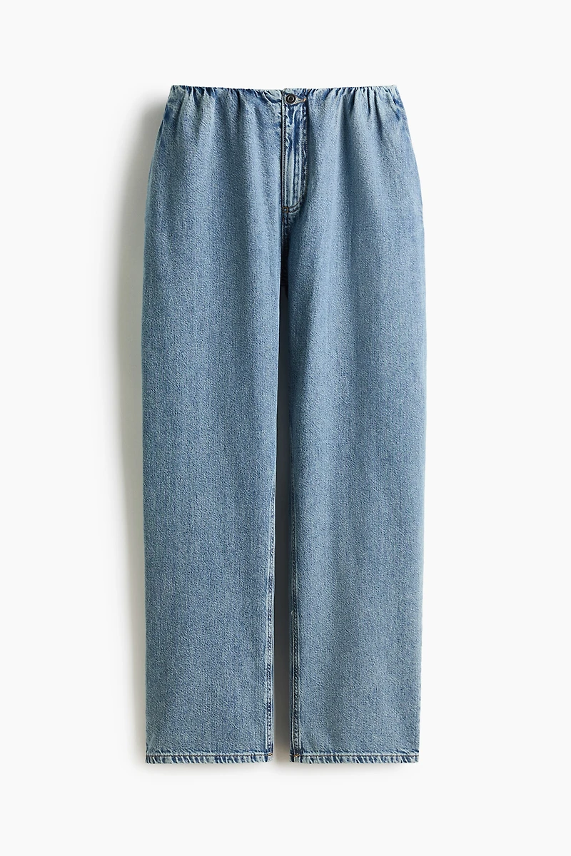 Barrel-Leg Denim Pants