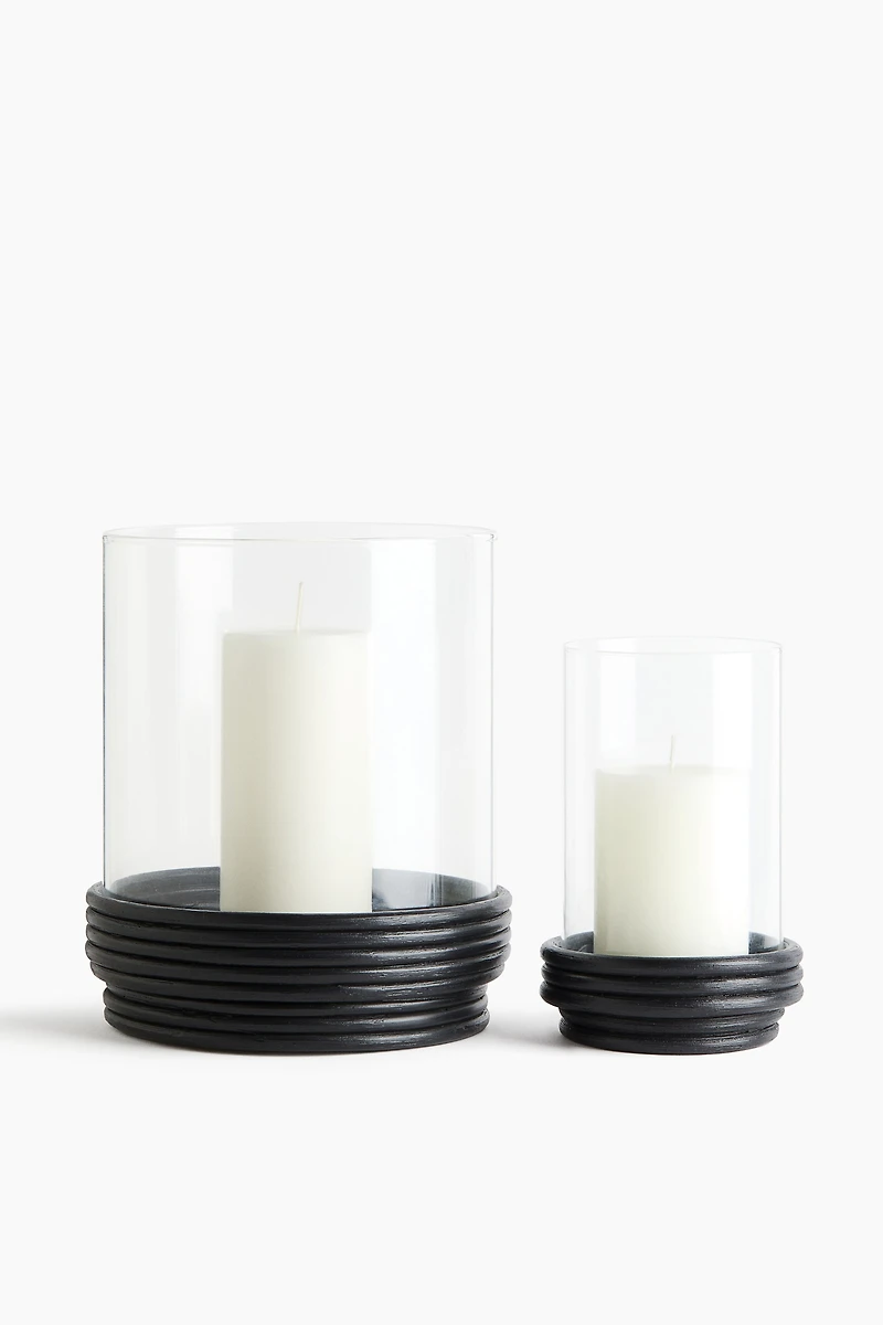 Small Glass Hurricane Candle Holder