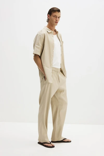 Easy-Care Regular-Fit Linen-Blend Shirt