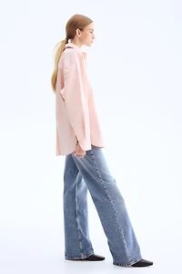 Chemise grande taille en popeline de coton