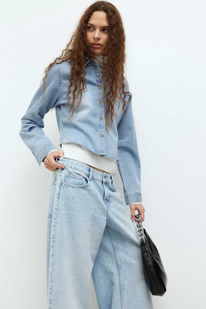 Chemise courte en denim