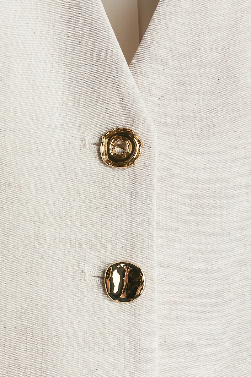 Linen-Blend Suit Vest
