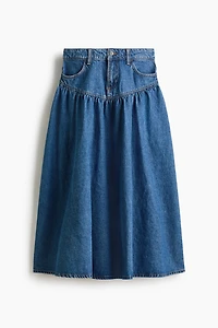 Gathered Denim Skirt