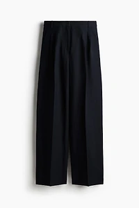 Wide-Leg Linen-Blend Pants