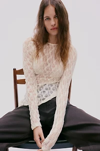 Asymmetric Lace-Look Top