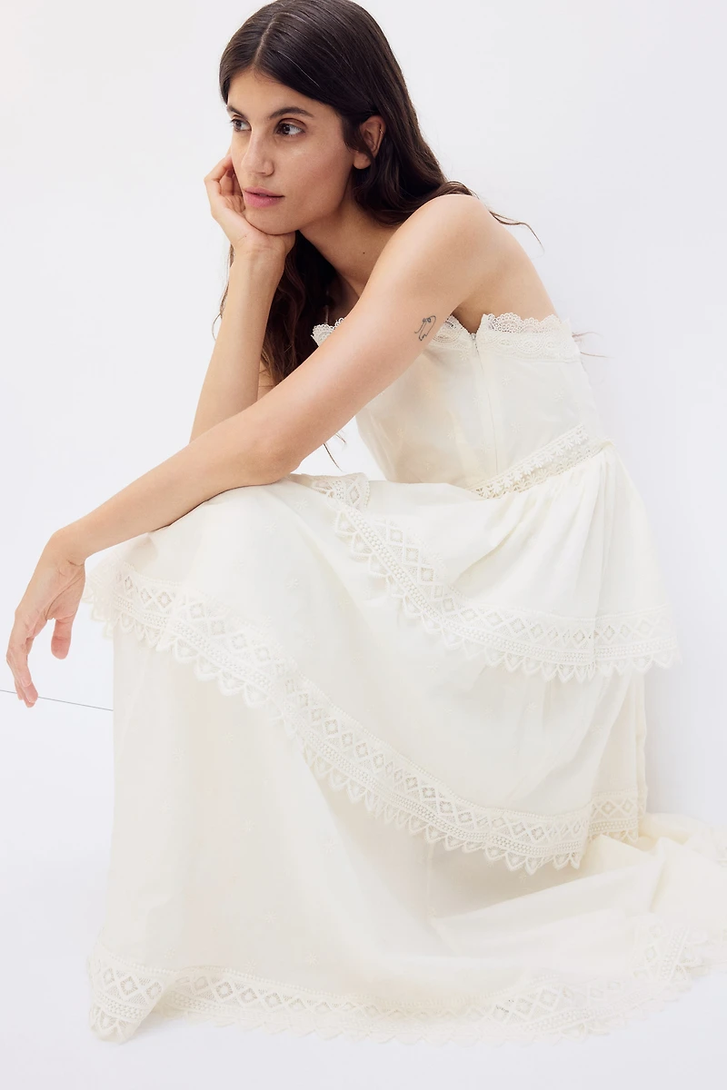 MAMA Lace-Trimmed Nursing Dress