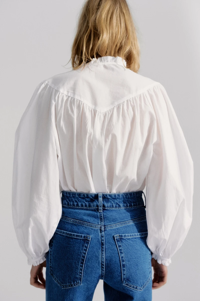Blouse with Eyelet Embroidery