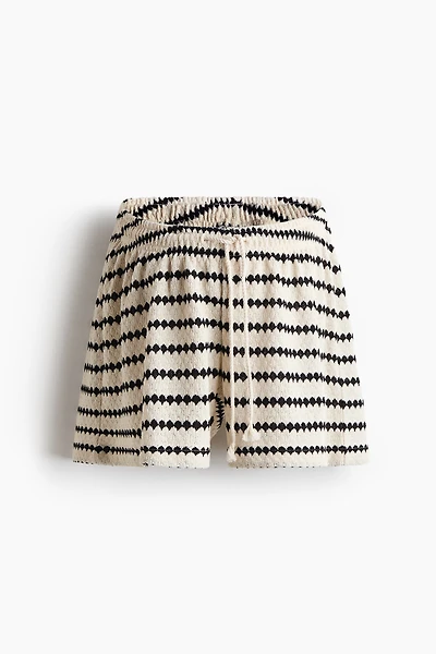 MAMA Pointelle-Knit Drawstring Shorts