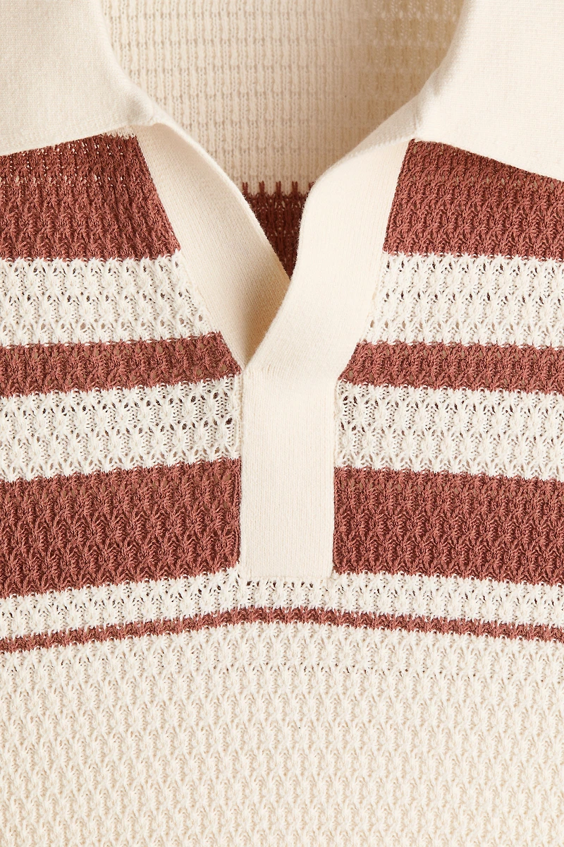 Polo classique en tricot pointelle