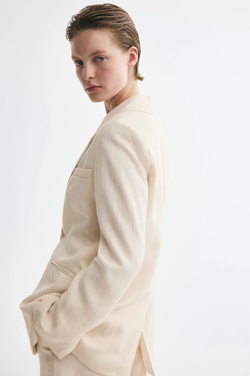 Single-Breasted Twill Blazer