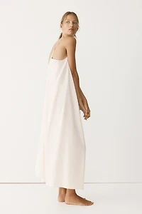 Linen-Blend Casual Dress