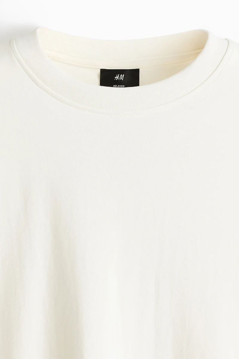 Relaxed-Fit Long-Sleeved Interlock Cotton T-Shirt