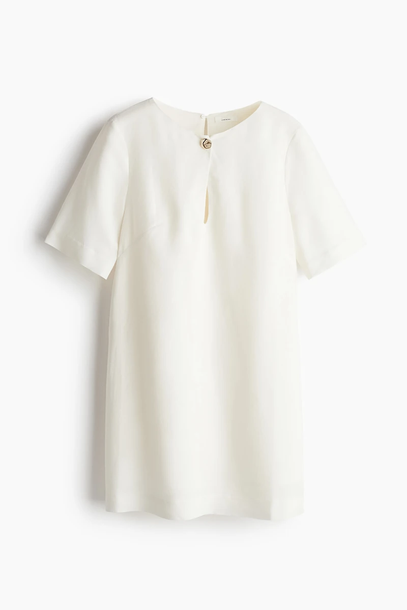 Linen-Blend Dress