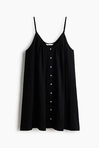 Button-Front Crêpe Dress