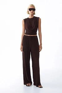 Pantalon froissé avec cordons de serrage