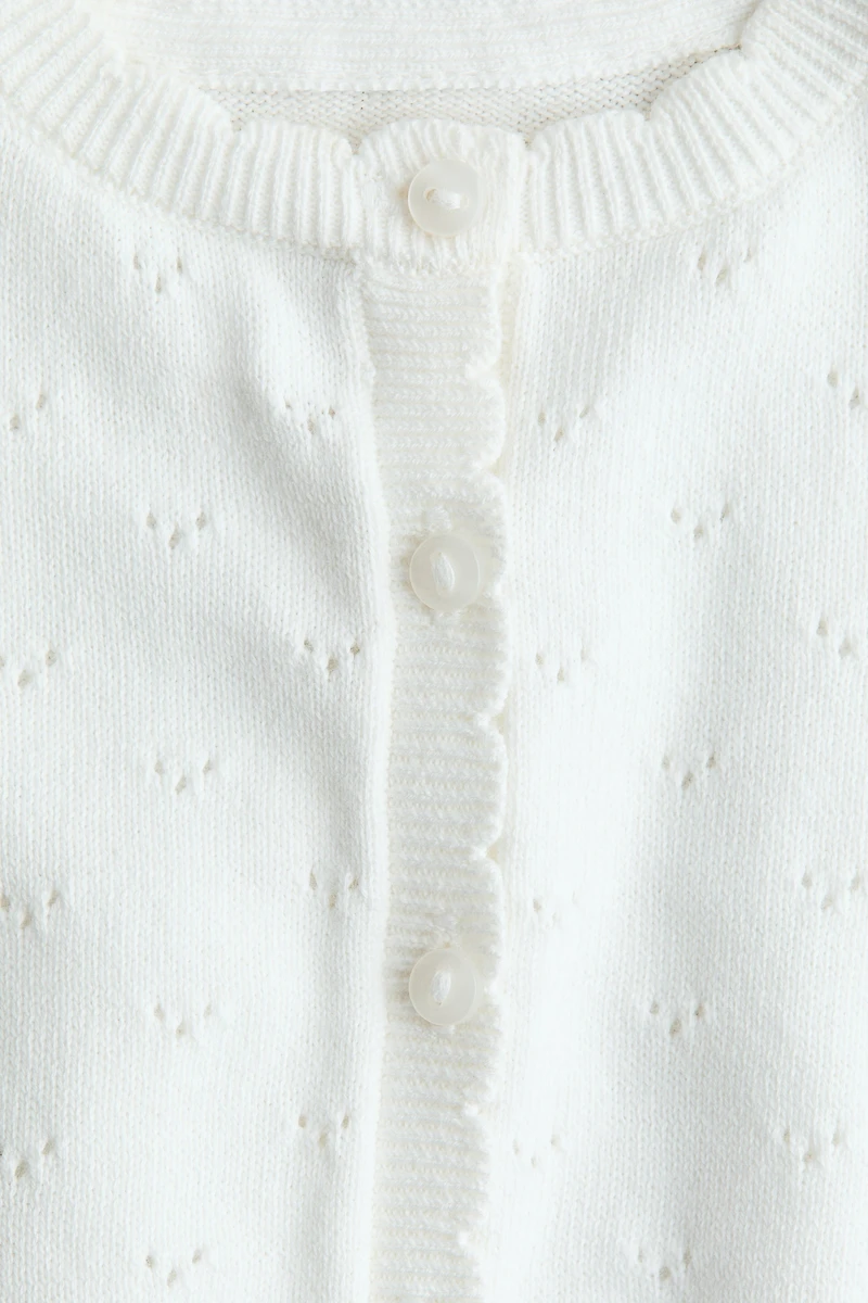 Cotton Pointelle Cardigan