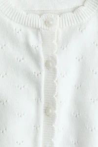 Cotton Pointelle Cardigan