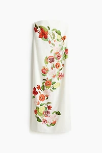 Printed Linen-blend Dress