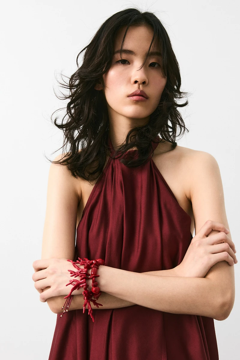 Maxi halterneck dress