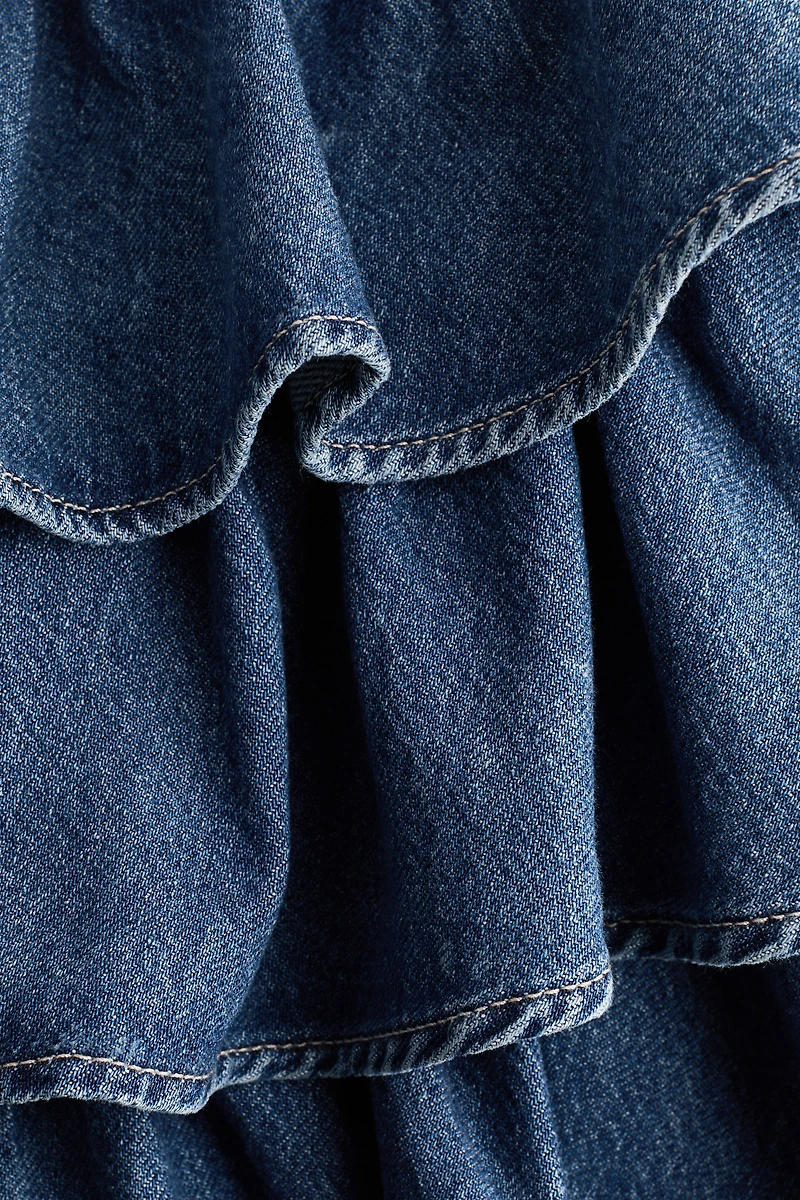 Tiered Denim Skirt