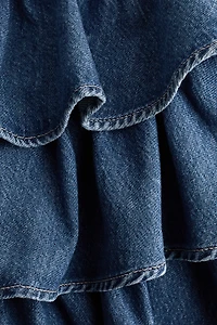 Tiered Denim Skirt
