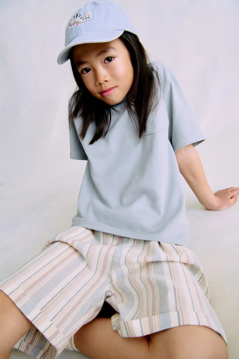 Knee-Length Cotton Shorts