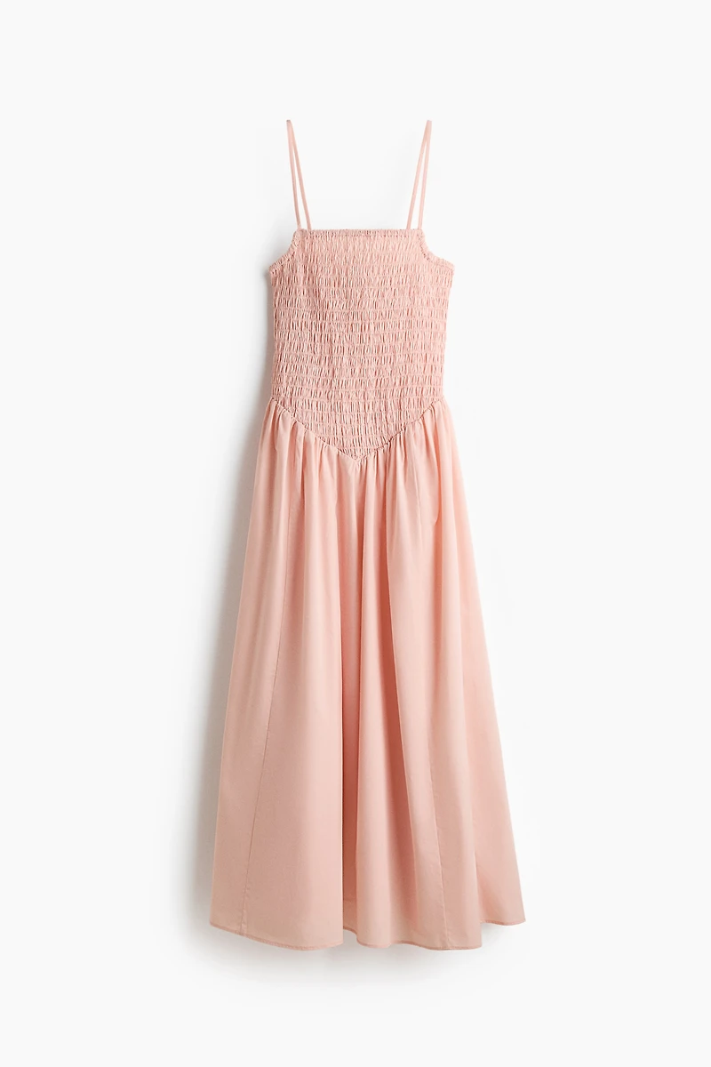 Smocked Dress with Flared Skirt