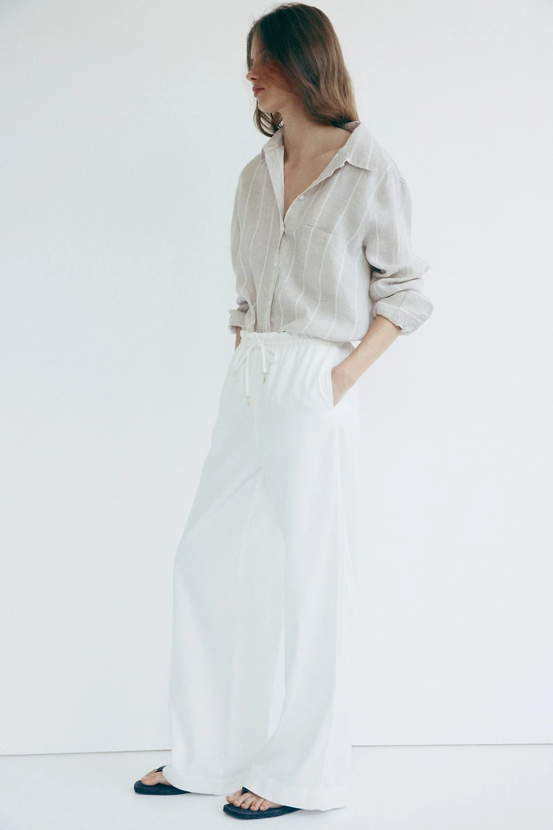 Wide-Cut Paper-Bag Pants