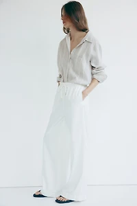 Wide-Cut Paper-Bag Pants