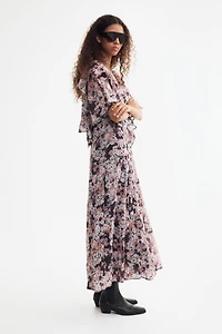 Flounced Plissé Dress
