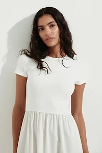 Robe maxi à manches courtes