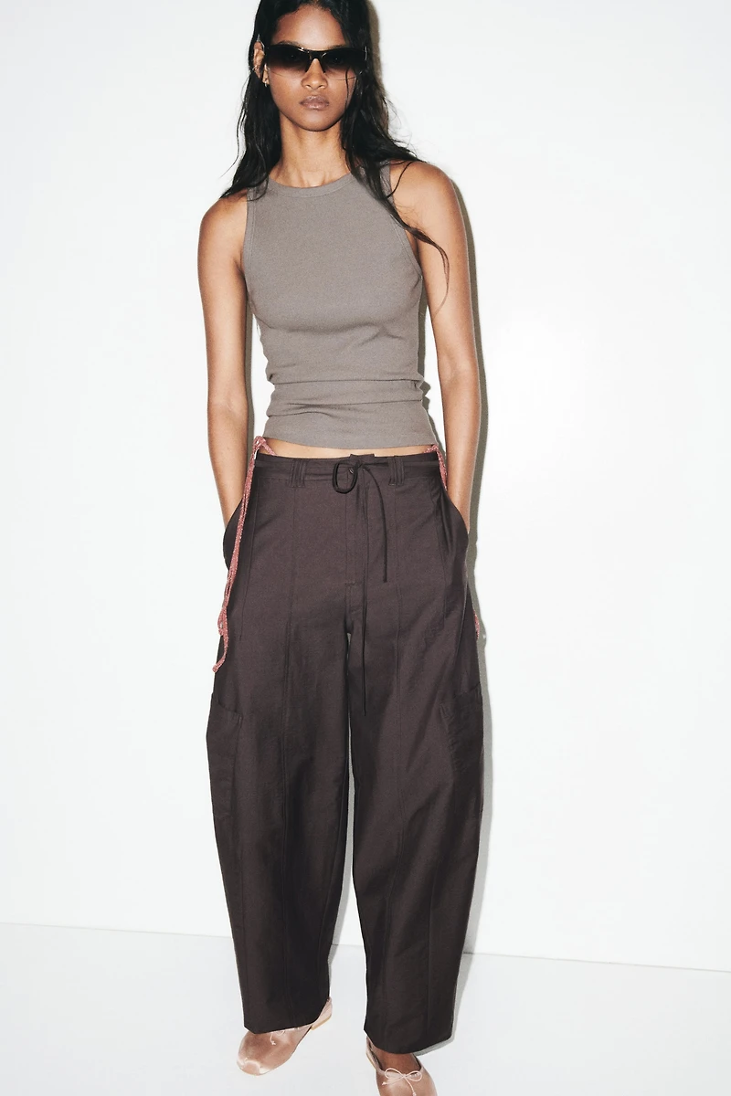 Tie-Belt Cargo Pants