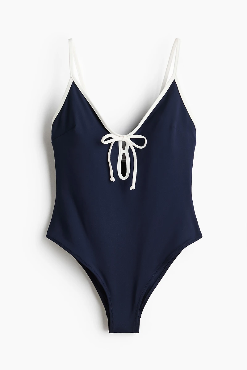 Padded-Cup High-Leg Swimsuit