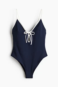 Padded-Cup High-Leg Swimsuit