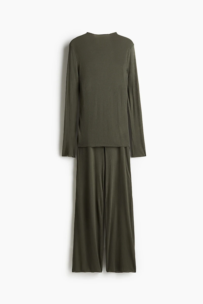 Ribbed Jersey Pajamas