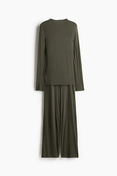 Pyjama en jersey côtelé