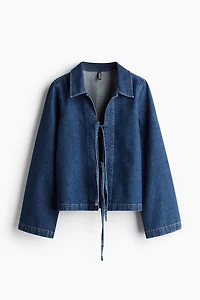 Tie-Front Denim Jacket