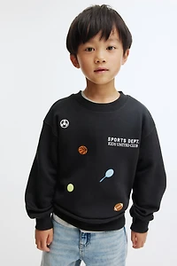 Printed crew-neck sweatshirt