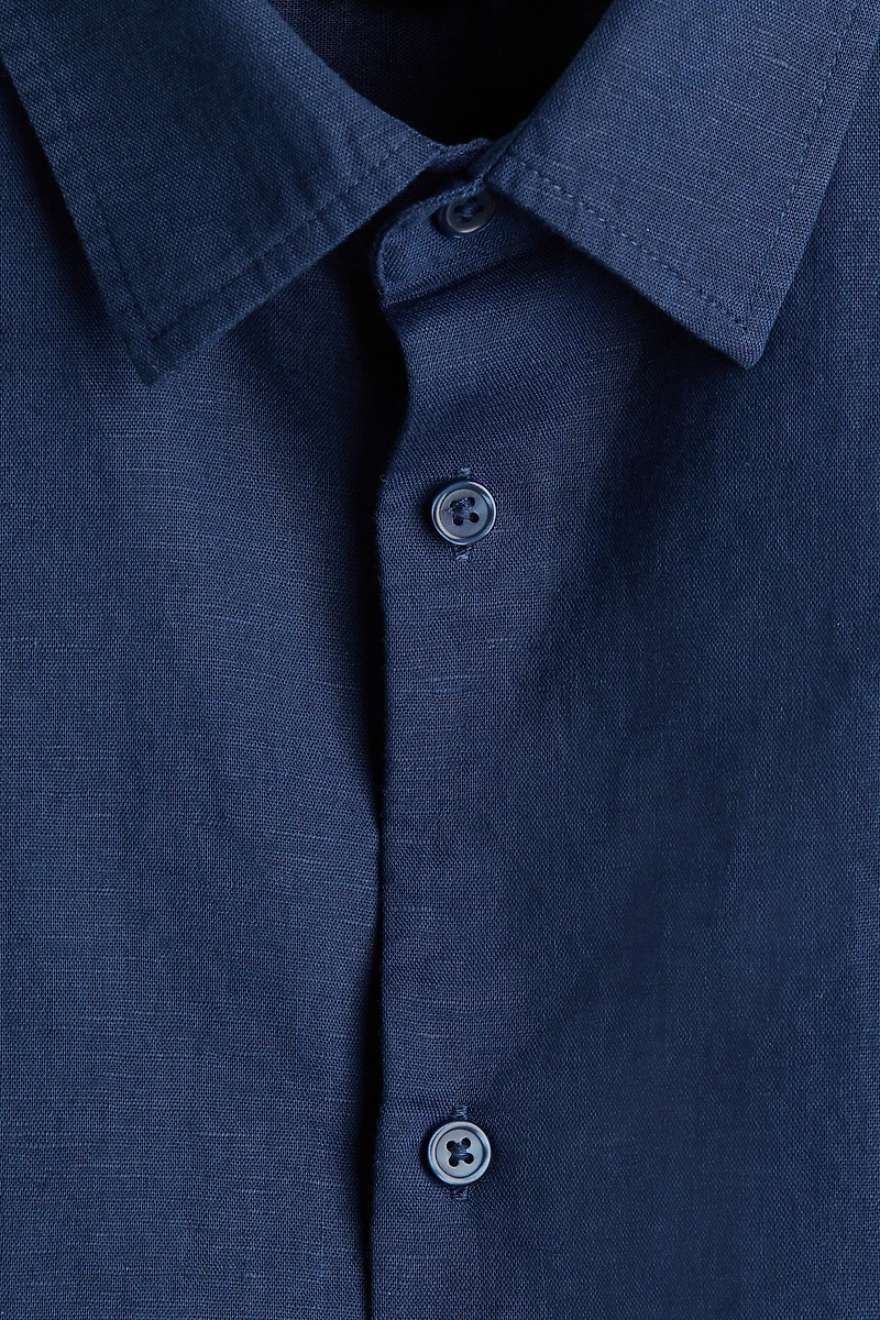 Chemise décontractée en lin mélangé