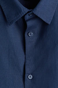 Chemise décontractée en lin mélangé